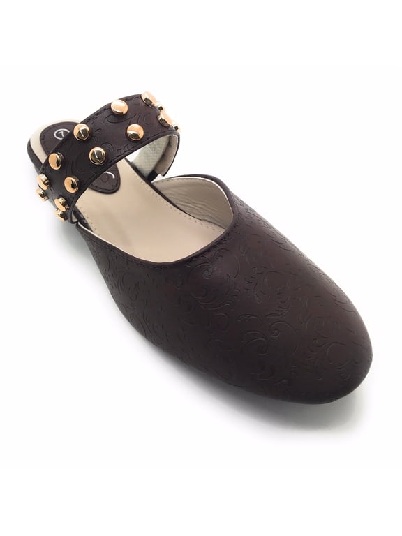 Floral Textured Slip On Mules (Women)
