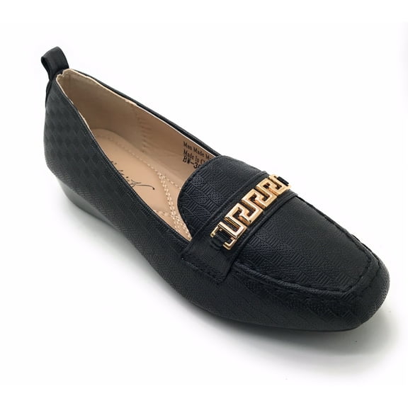 Victoria K Greek Key Buckle Wedge Slipon Moccasins (Women)