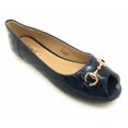 thumbnail image 1 of Victoria K Open Toe Gold Buckle Ballerina Flats (Women), 1 of 5