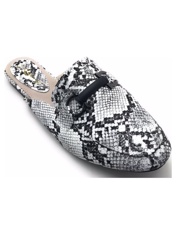 Snake Skin Slip On Mules (Women)
