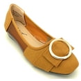 thumbnail image 1 of Victoria K Square Gold Black Medallion Wedge Flats (Women), 1 of 5