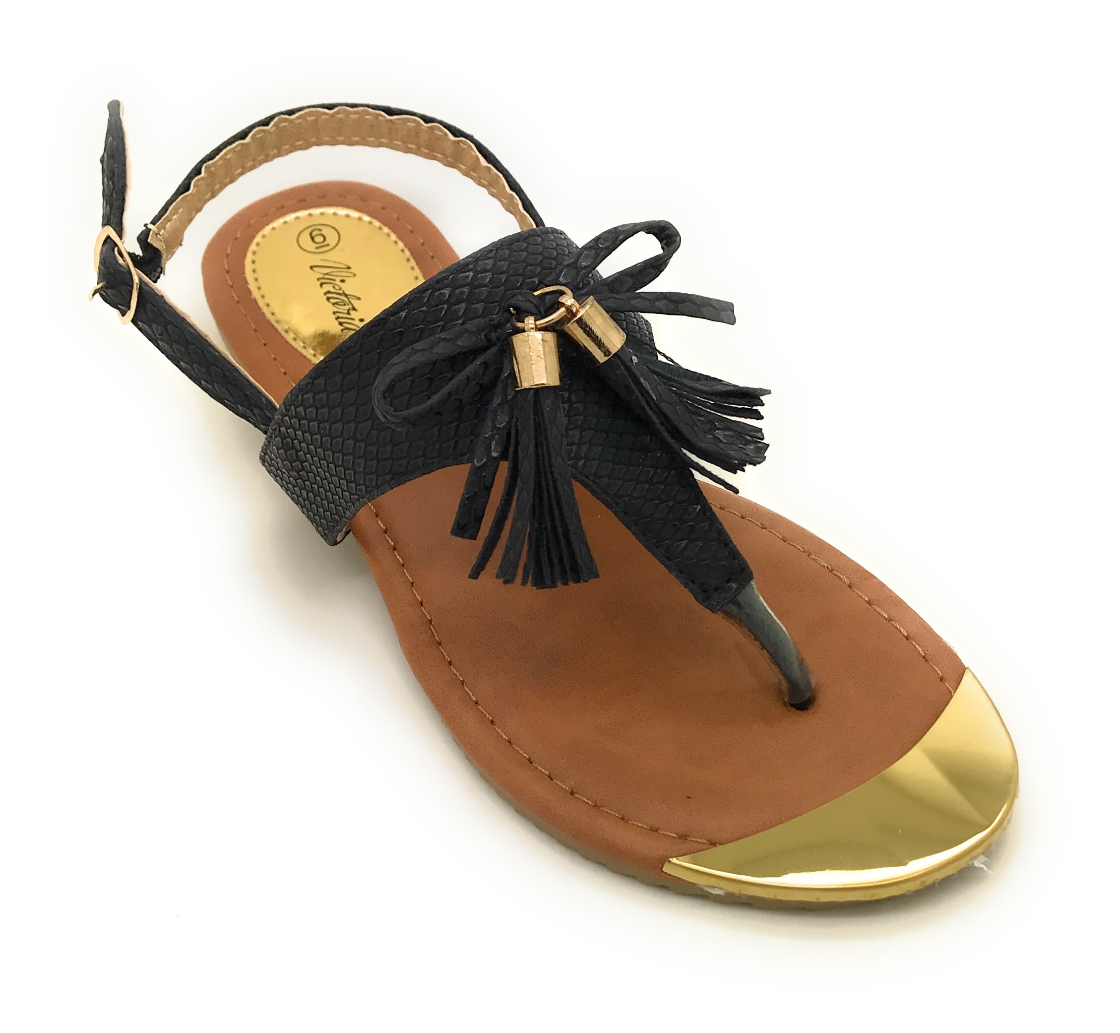 Victoria K Tassels Gold Tip Thong Sandal&nbsp;
