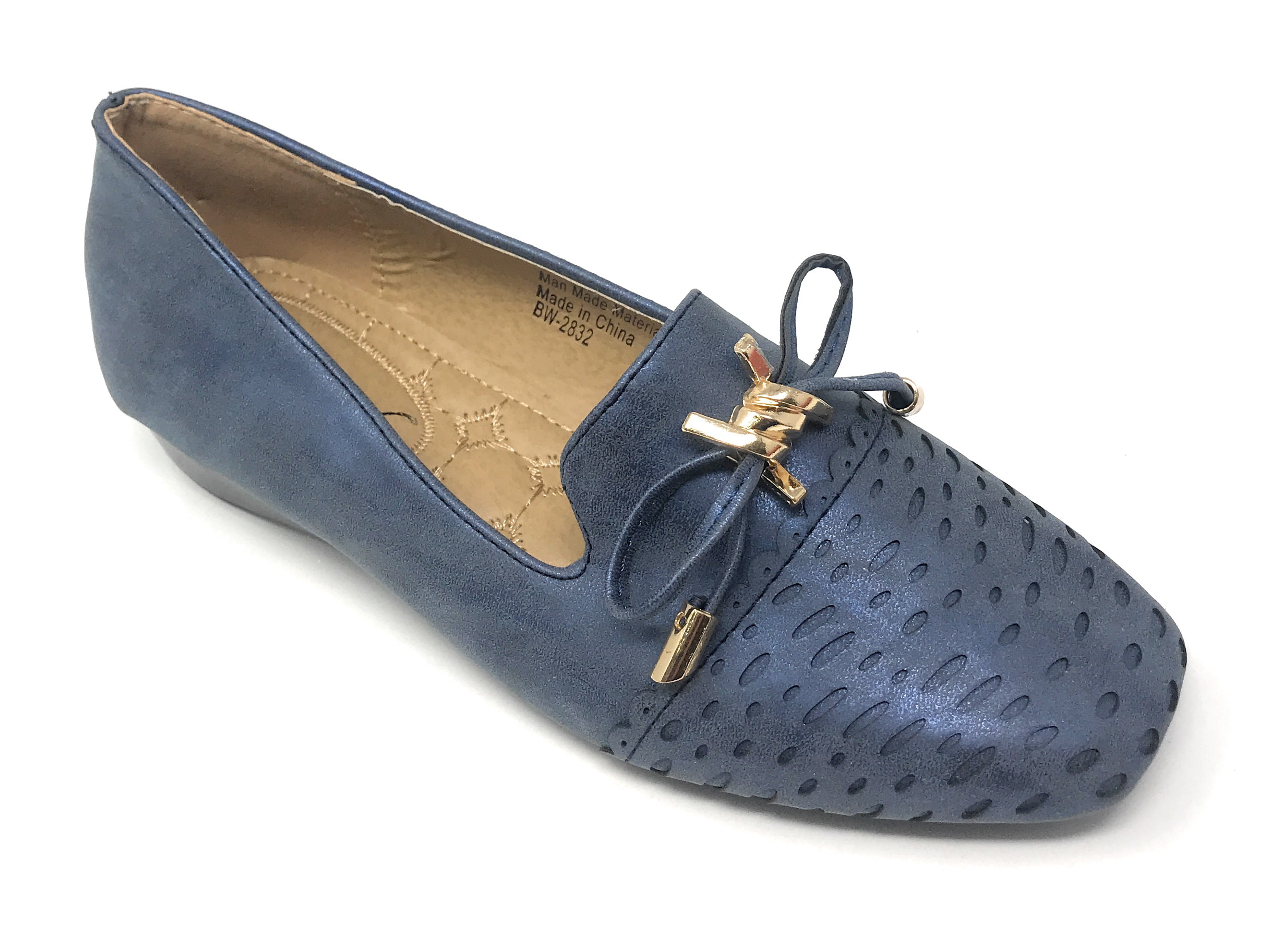 Victoria K Women's Bow Front Embossed Wedge Shoes