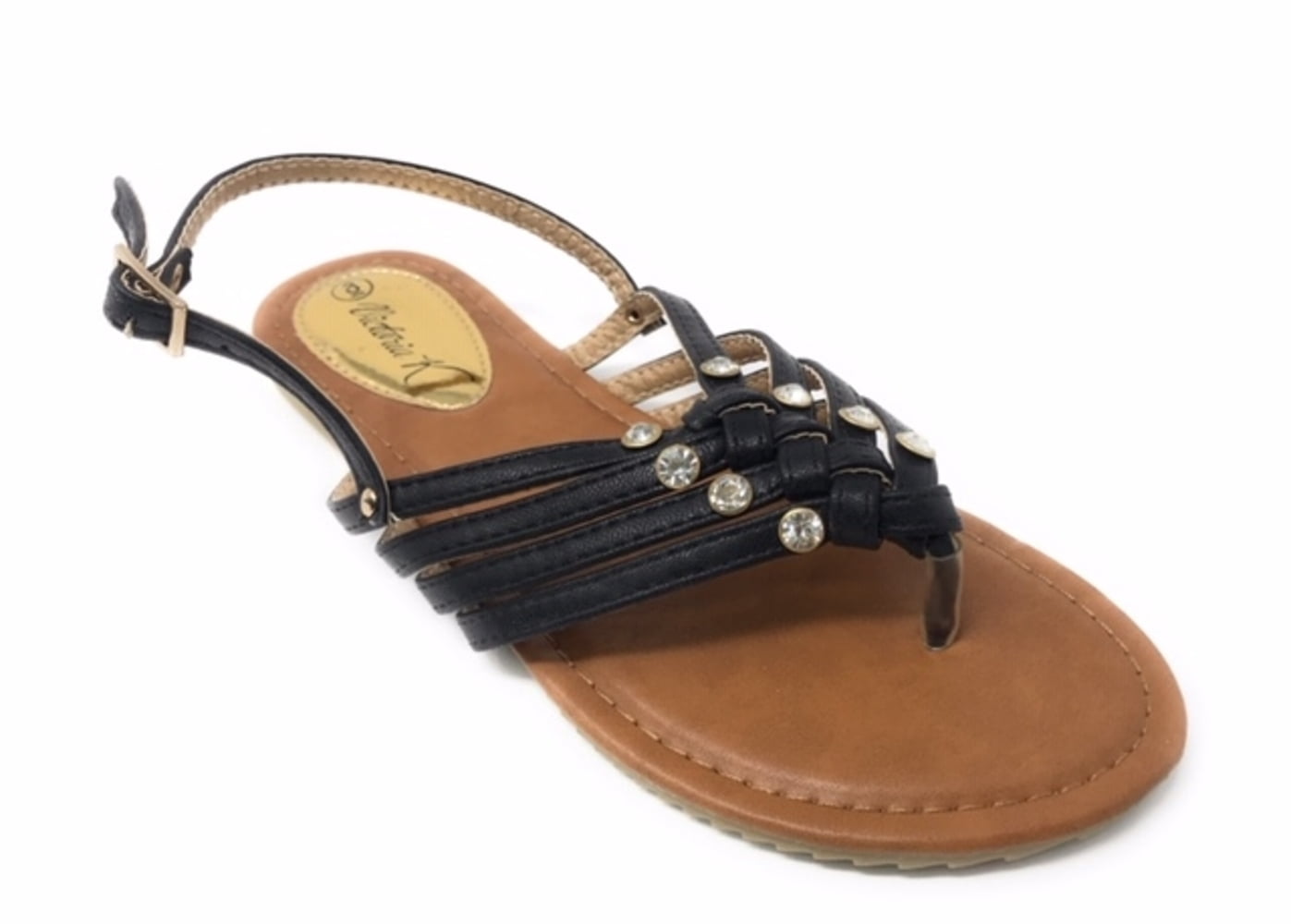 Victoria K Women's Braided And Rhinestone Sandals