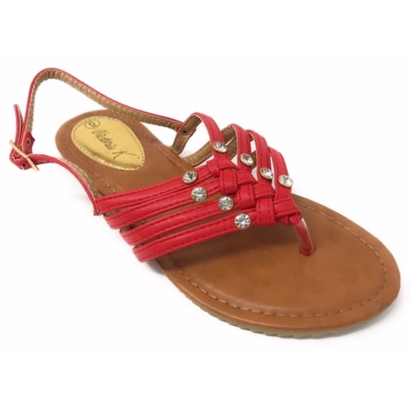 Victoria K Women's Braided And Rhinestone Sandals
