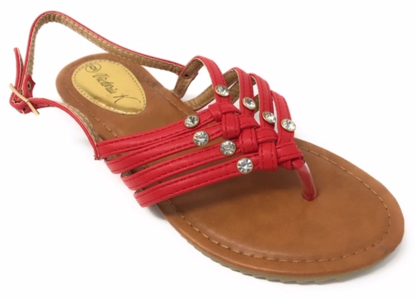 Victoria K Women's Braided And Rhinestone Sandals