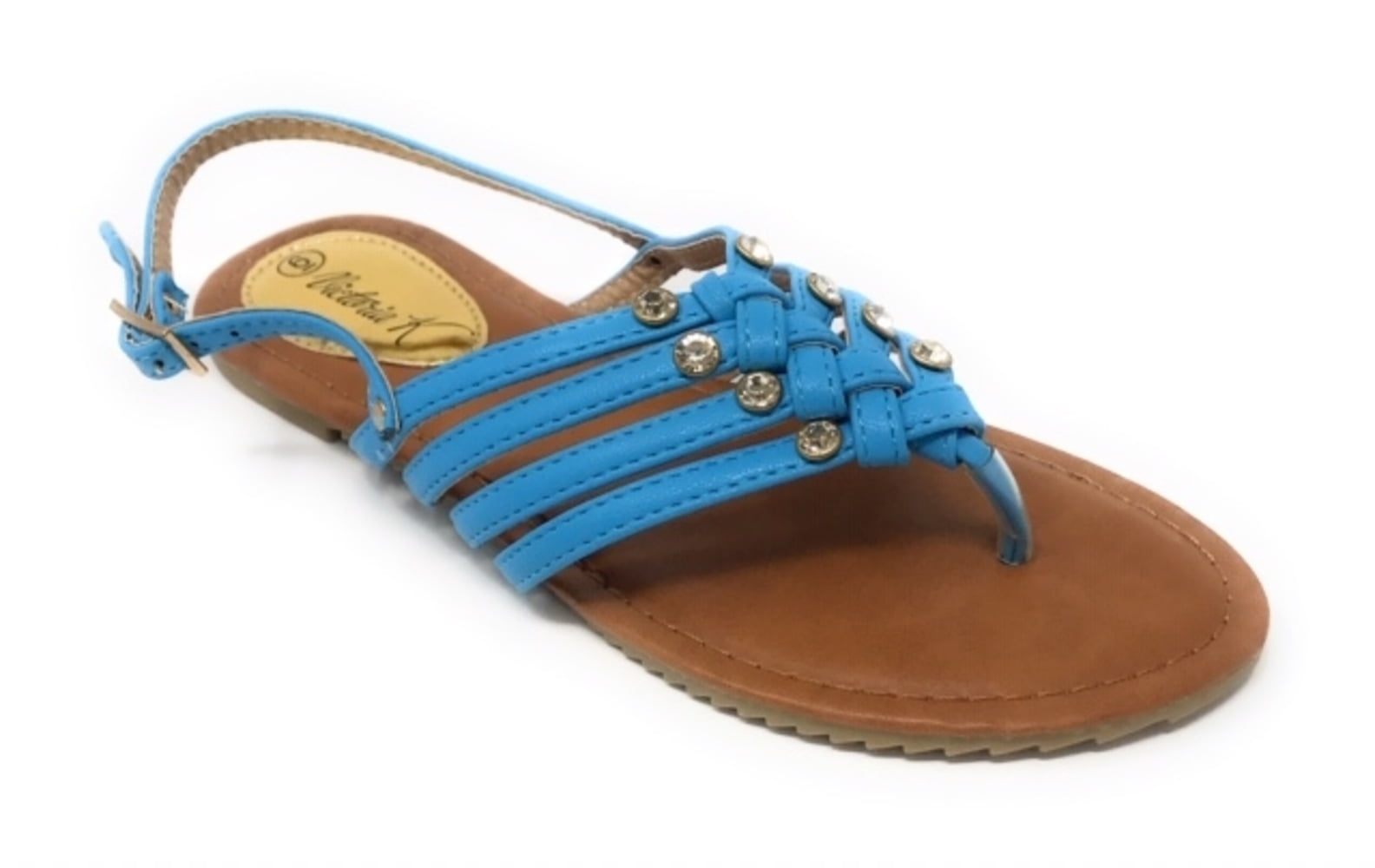 Victoria K Women's Braided And Rhinestone Sandals