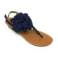 thumbnail image 1 of Victoria K Women's Braided Thong With Knitted Flower Wedge Sandals, 1 of 5