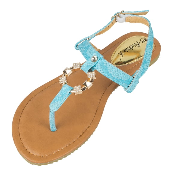 Victoria K Women's Circle Detail Rhinestone Embellished Fashion Sandal