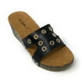 thumbnail image 1 of Victoria K Women's Circular Rhinestones Cork Wedge Sandals, 1 of 4