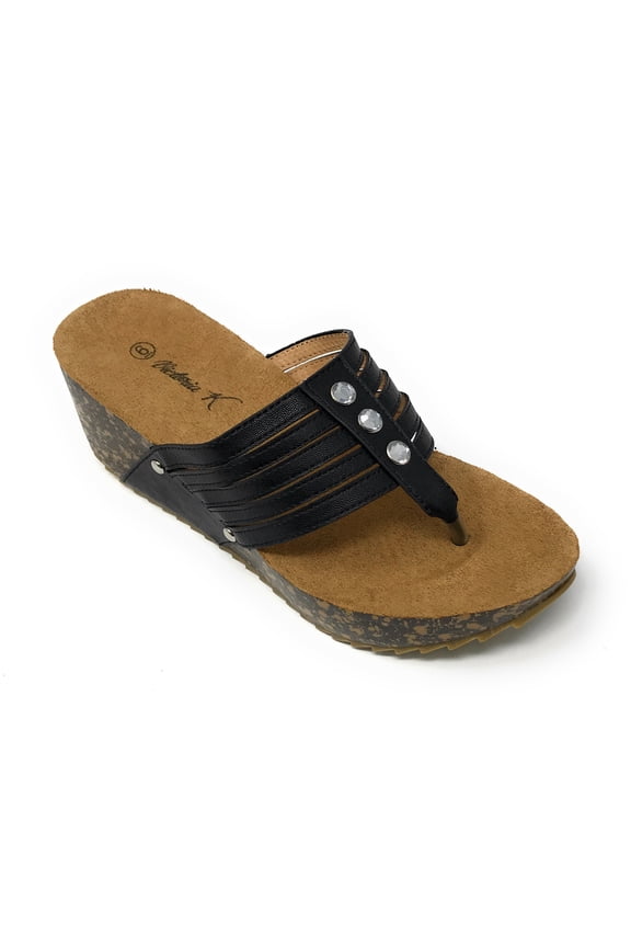 Women's Cork Wedge Multi Straps Sandals