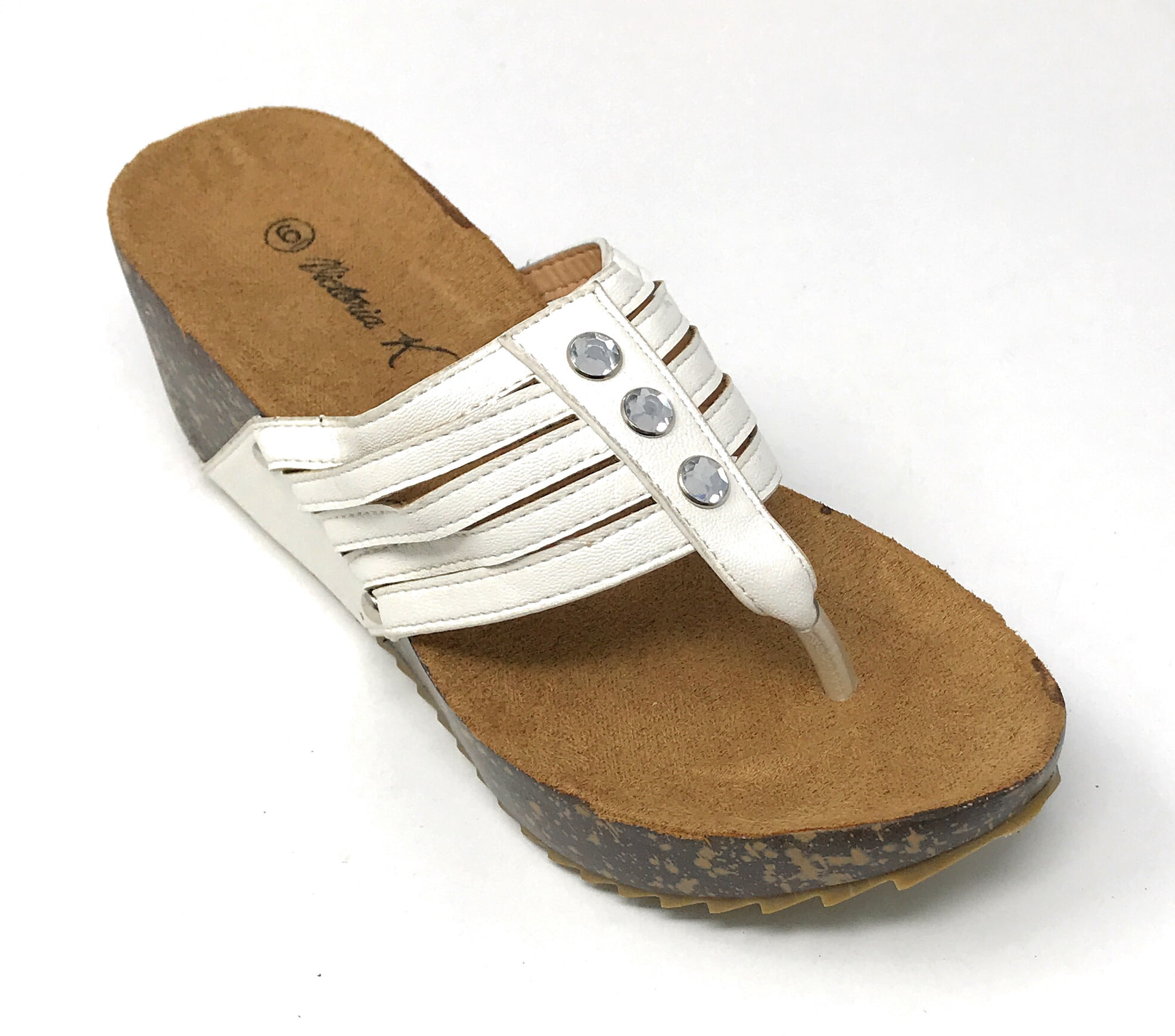 Victoria K Women's Cork Wedge Multi Straps Sandals