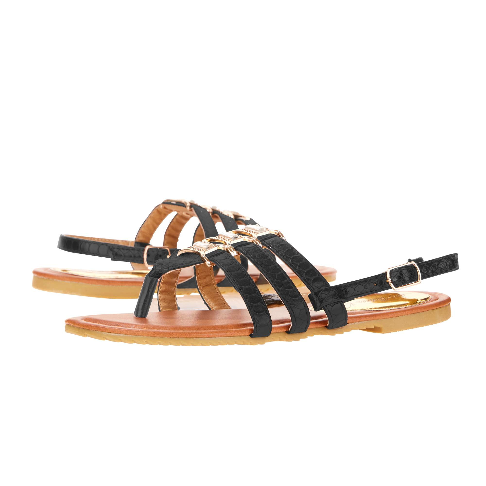 Victoria K Women's Crossover Straps Sandal's with Small Medallions