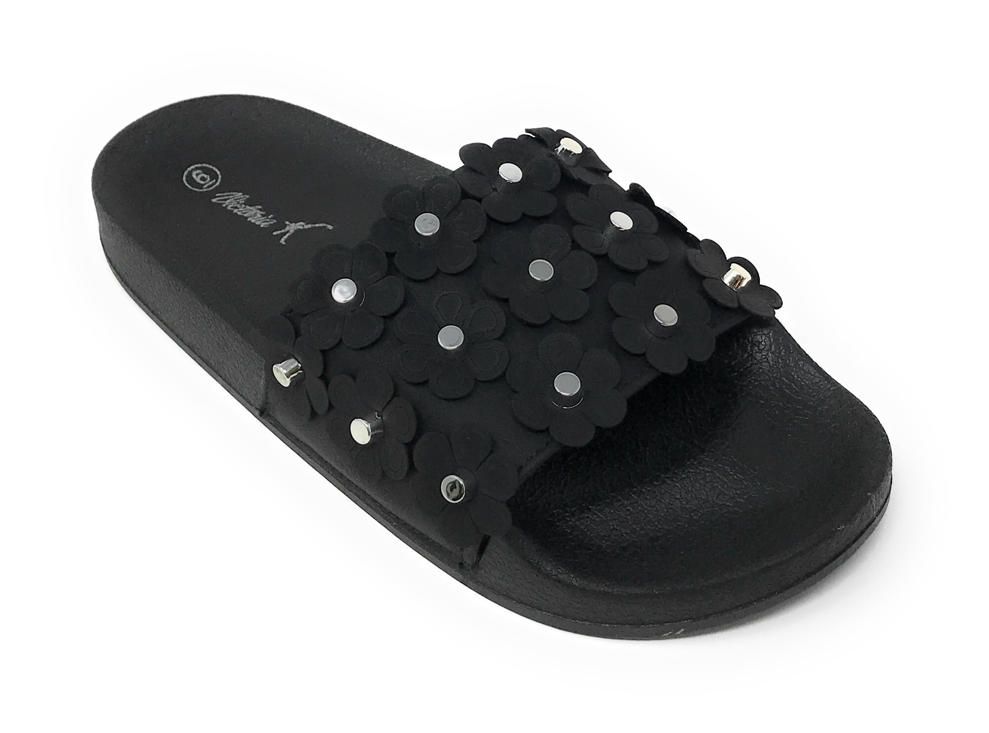 Victoria K Women's Daisy With Studs Slider Sandals