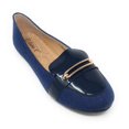 thumbnail image 1 of Victoria K Women's Denim Slip-on With Gold Buckle Ballerina Flats, 1 of 5