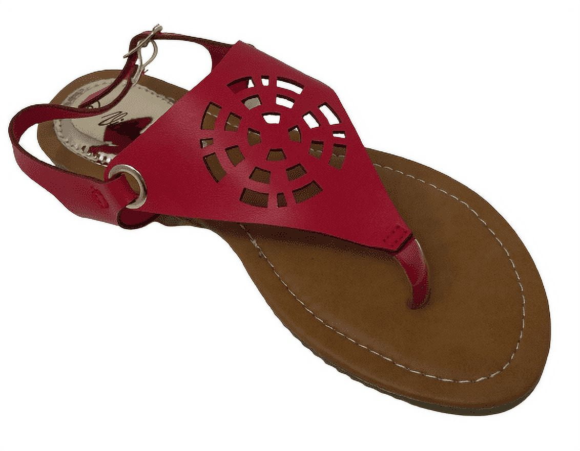 Victoria K Women's Diamond Cut Out Back With Rhinestone Buckle Embellished Sandals
