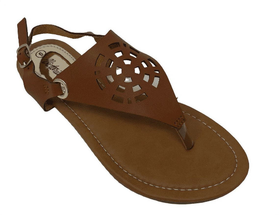 Victoria K Women's Diamond Cut Out Back With Rhinestone Buckle Embellished Sandals