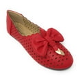 thumbnail image 1 of Victoria K Women's Diamond Cut Out With Embossed Bow Ballerina Flats, 1 of 5
