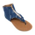 thumbnail image 1 of Victoria K Women's Distress Denim Zip Front Sandals, 1 of 4