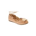thumbnail image 1 of Victoria K Women's Faux Suede With Ankle Tie And Gold Ornament Embellishment Ballerina Flats, 1 of 6