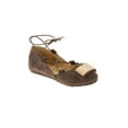 thumbnail image 1 of Victoria K Women's Faux Suede With Ankle Tie And Gold Ornament Embellishment Ballerina Flats, 1 of 6