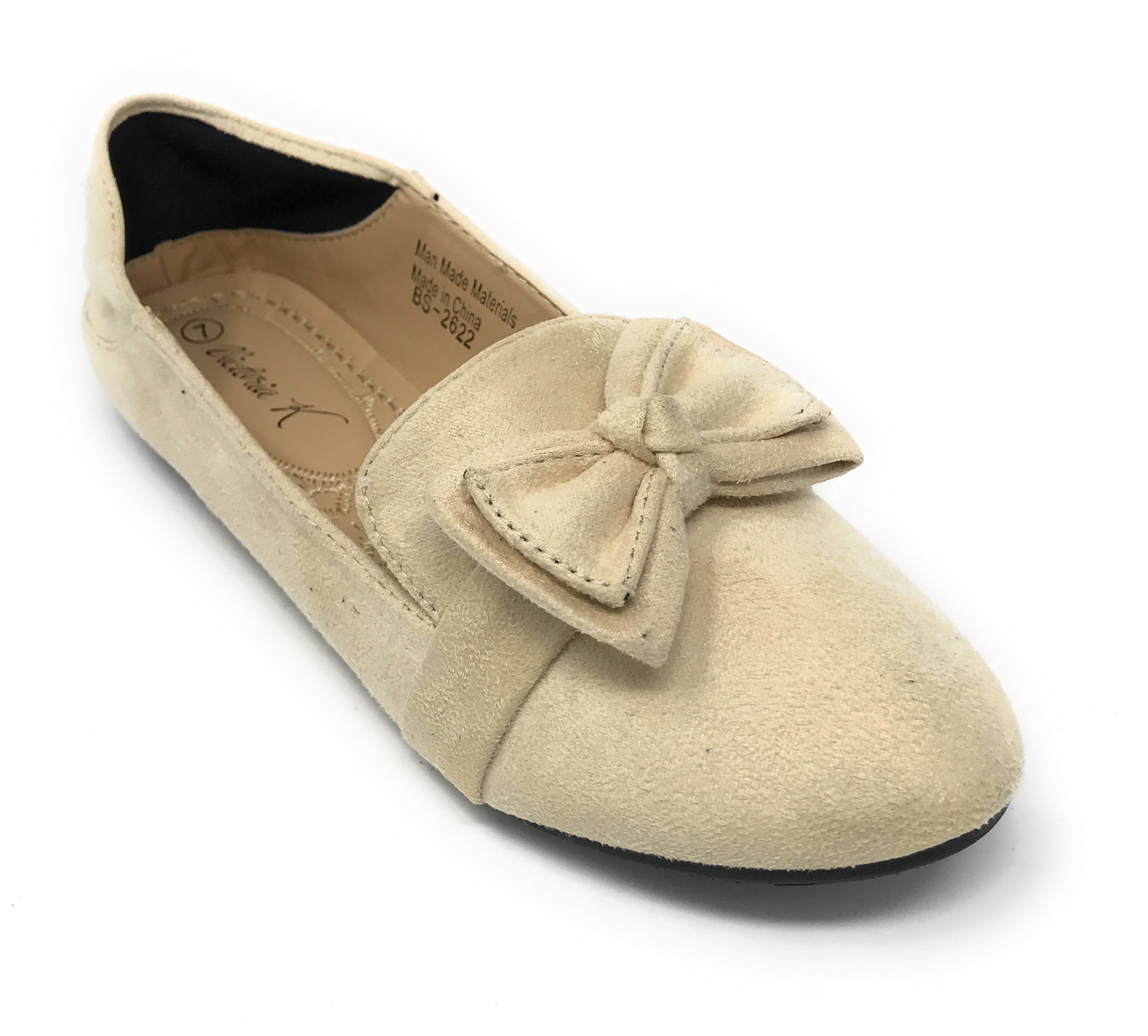 Victoria K Women's Foldover Sueded Double Bow Ballerina Flats