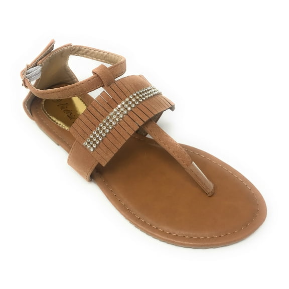 Victoria K Women's Fringed and Rhinestone Sandals