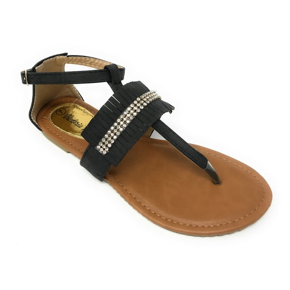 Victoria K Women's Fringed and Rhinestone Sandals