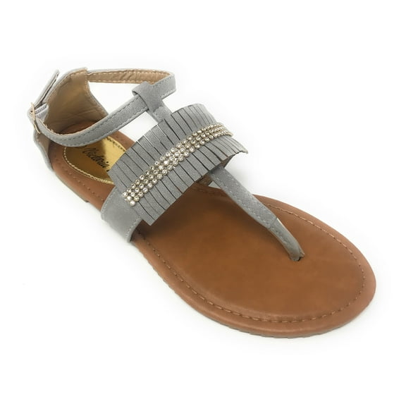 Victoria K Women's Fringed and Rhinestone Sandals