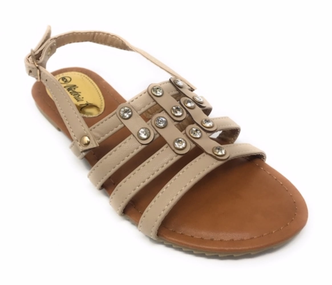 Victoria K Women's Front Strapped With Rhinestone Sandals