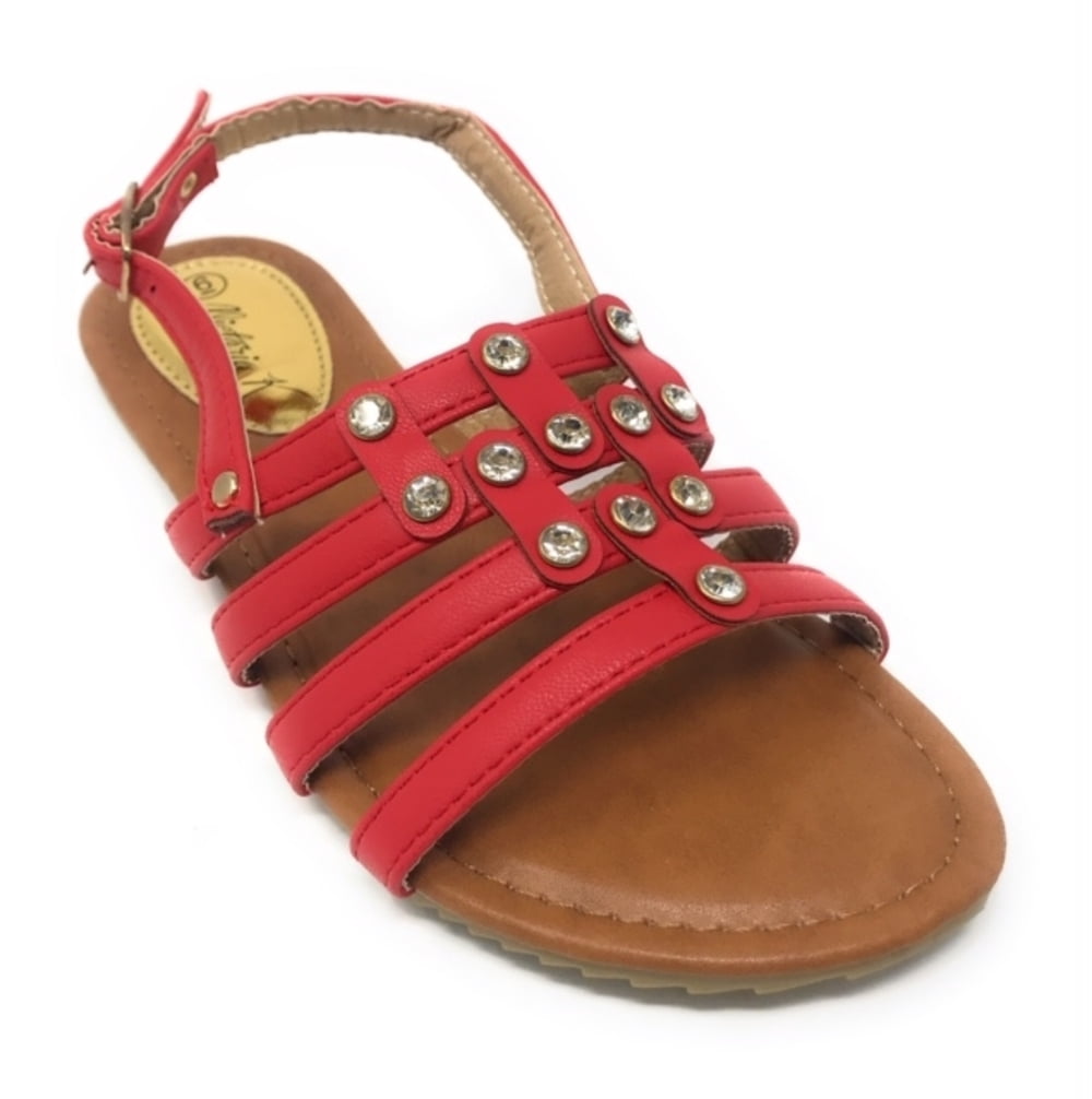 Victoria K Women's Front Strapped With Rhinestone Sandals