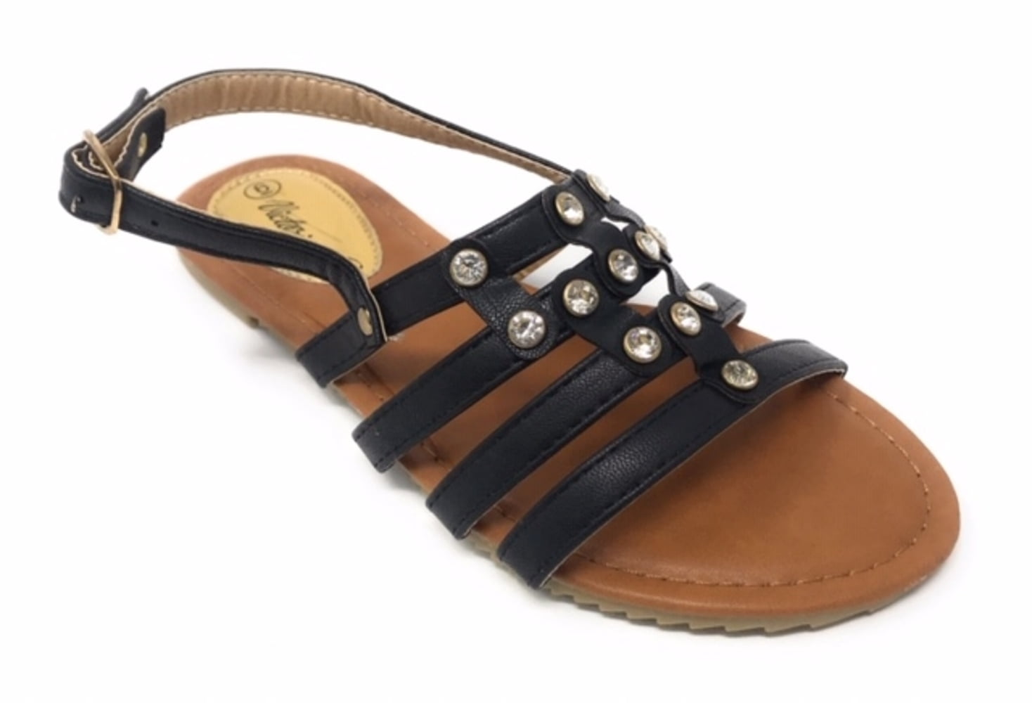 Victoria K Women's Front Strapped With Rhinestone Sandals