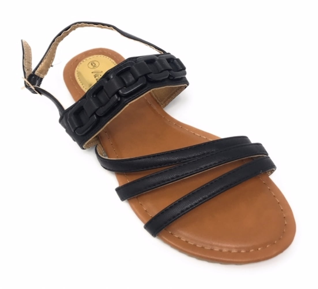 Victoria K Women's Front Straps And Link Chain Sandals