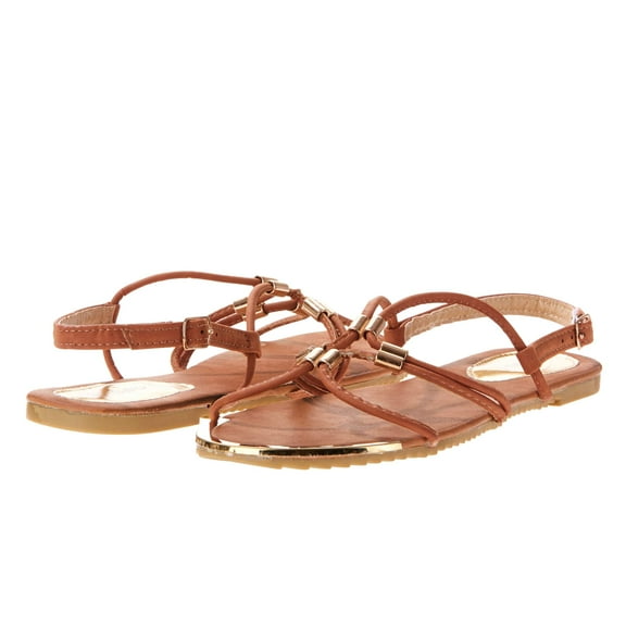 Victoria K Women's Gladiator Sandals with Gold Embellishments