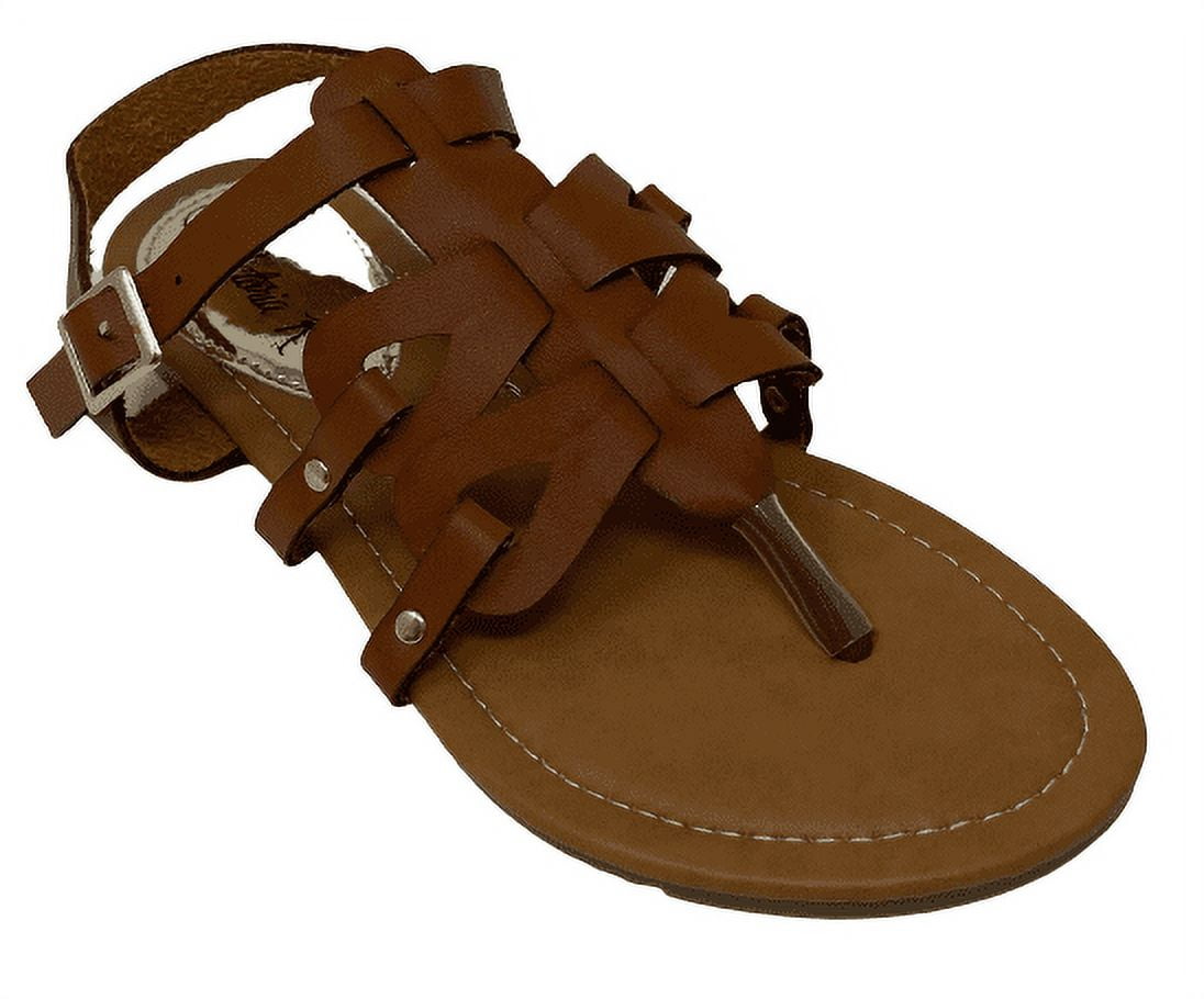 Victoria K Women's Gladiator Style Multi Loops With Double Crossover Sandals
