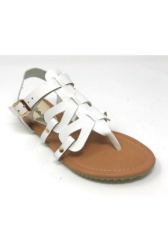 Victoria K Women's Gladiator Style Multi Loops With Double Crossover Sandals