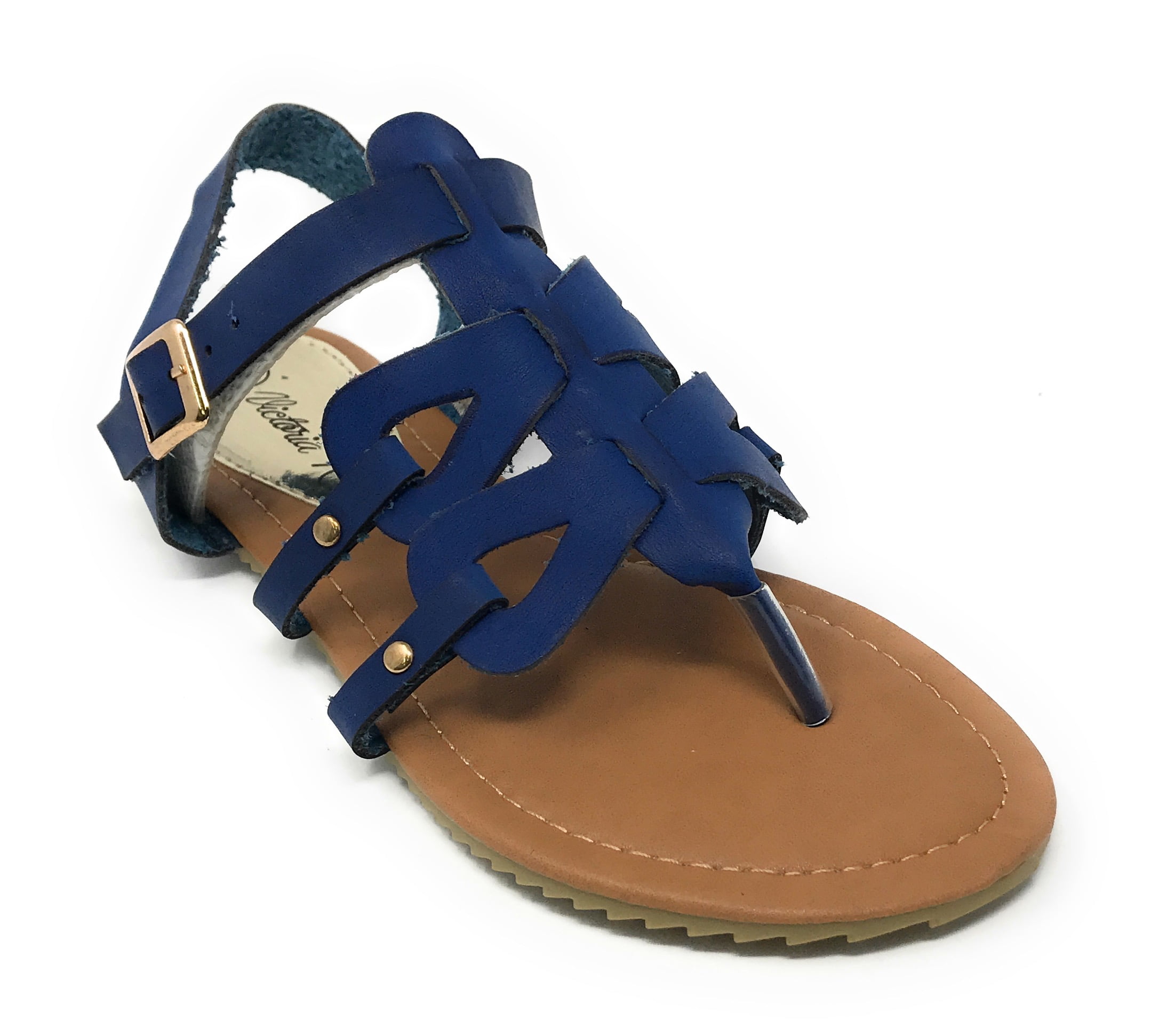 Victoria K Women's Gladiator Style Multi Loops With Double Crossover Sandals