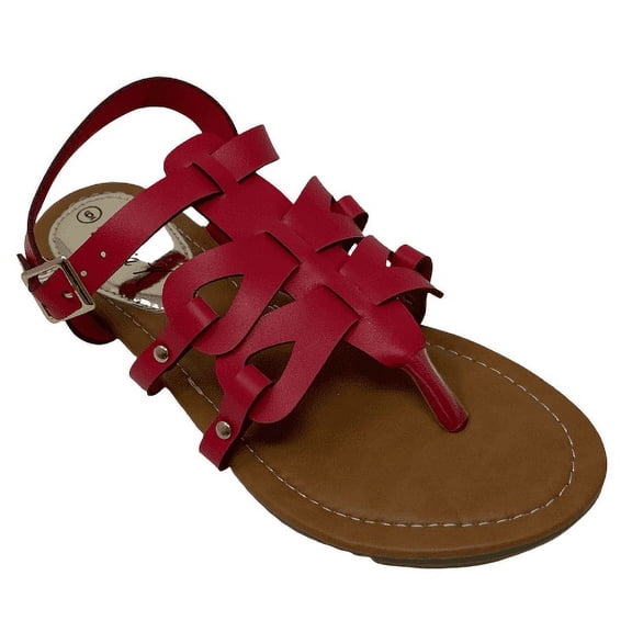 Victoria K Women's Gladiator Style Multi Loops With Double Crossover Sandals
