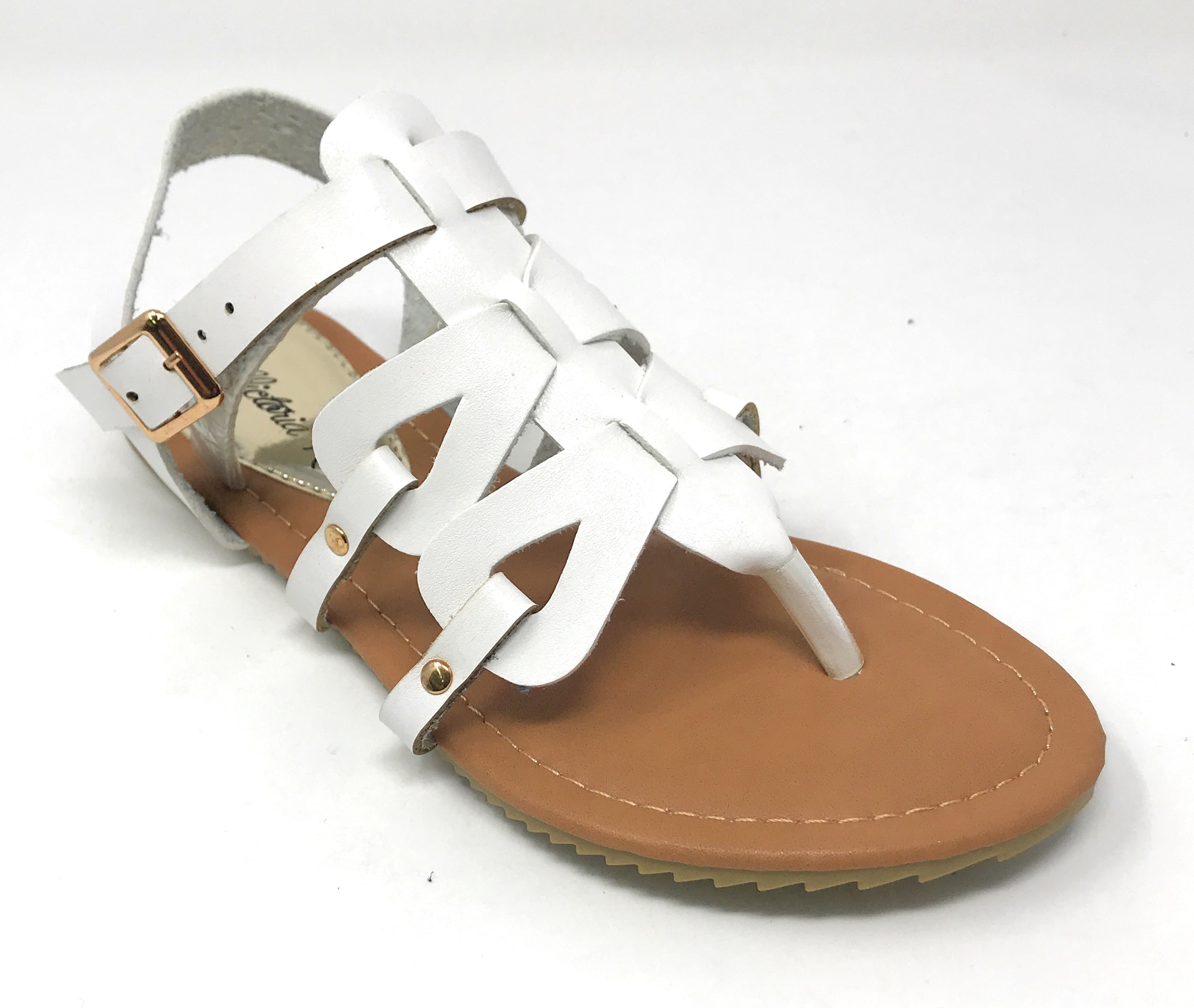 Victoria K Women's Gladiator Style Multi Loops With Double Crossover Sandals