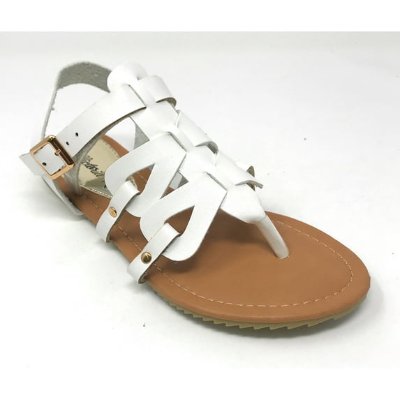 Victoria K Women's Gladiator Style Multi Loops With Double Crossover Sandals