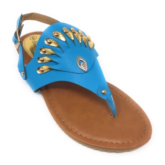 Victoria K Women's Gold Applique With Studs Sandals