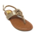 thumbnail image 1 of Victoria K Women's Gold Buckle Metallic Sandals, 1 of 4