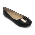 thumbnail image 1 of Victoria K Women's Gold Buckle With Two Tone Straps Ballerina Flats, 1 of 5