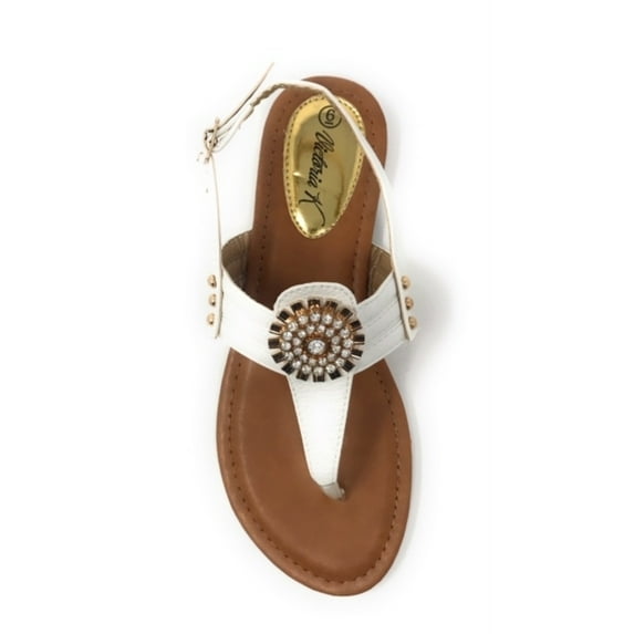 Victoria K Women's Gold Medallion Sandals