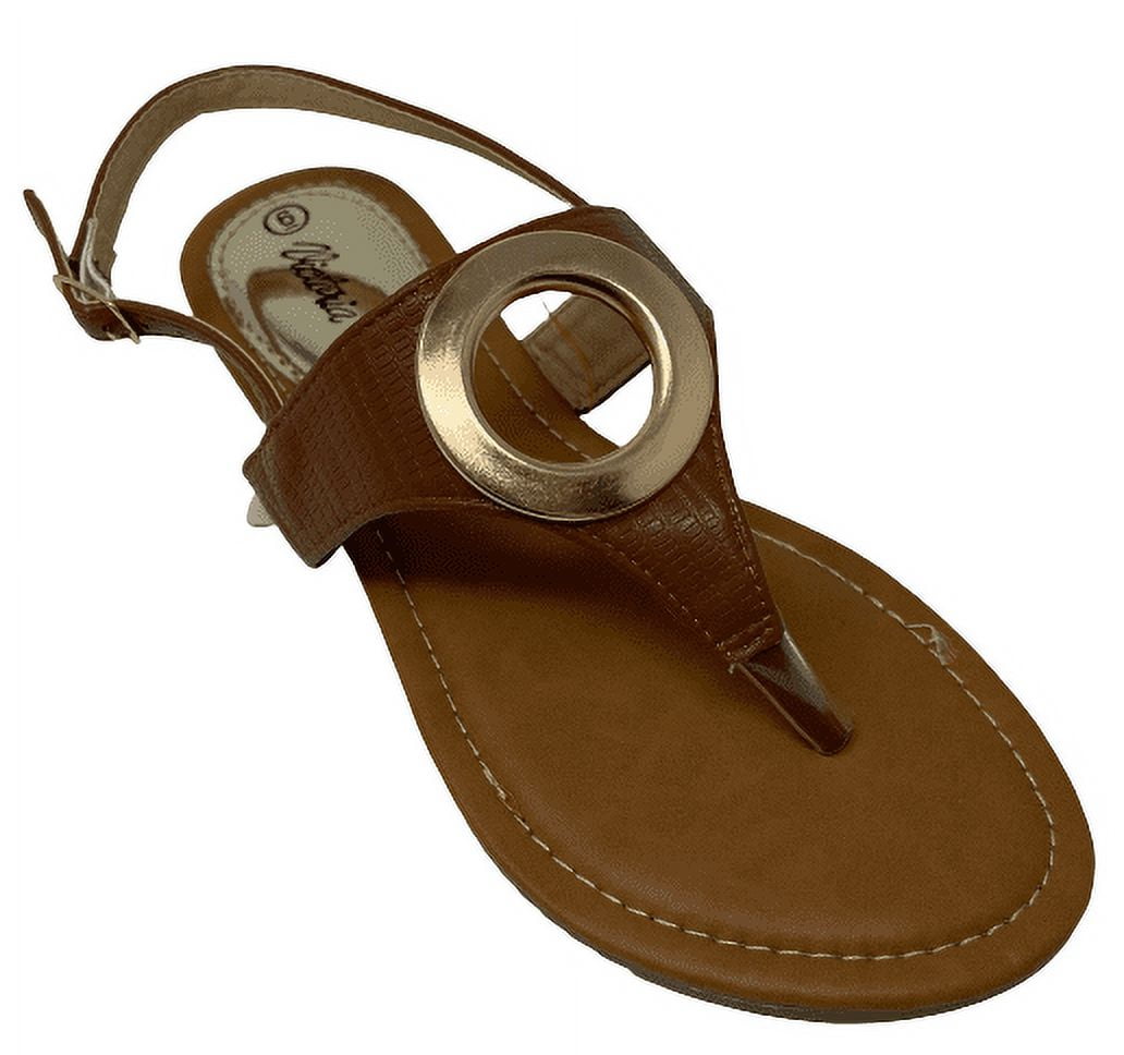 Victoria K Women's Gold Ring Sandals