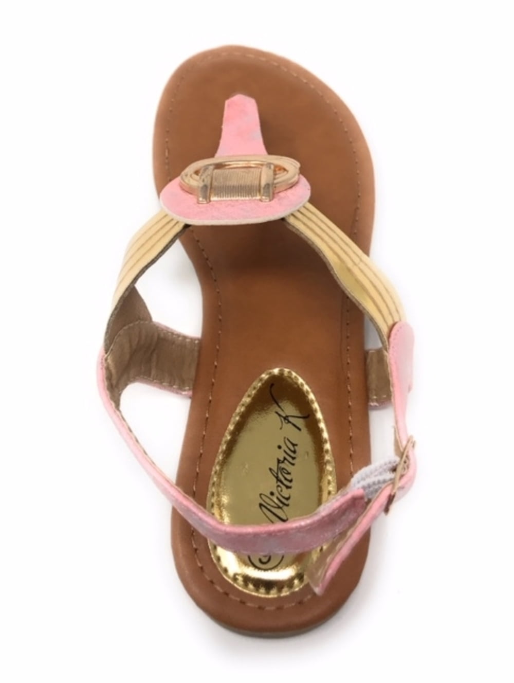 Victoria K Women's Gold Rings Metallic Sandals