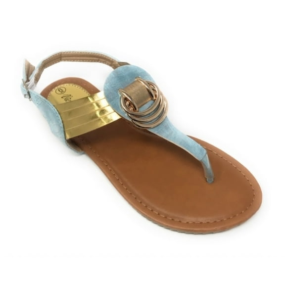 Victoria K Women's Gold Rings Metallic Sandals