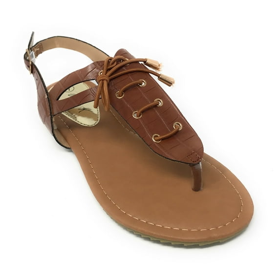 Victoria K Women's Laceup Faux Snake Skin With Side Buckle Sandals