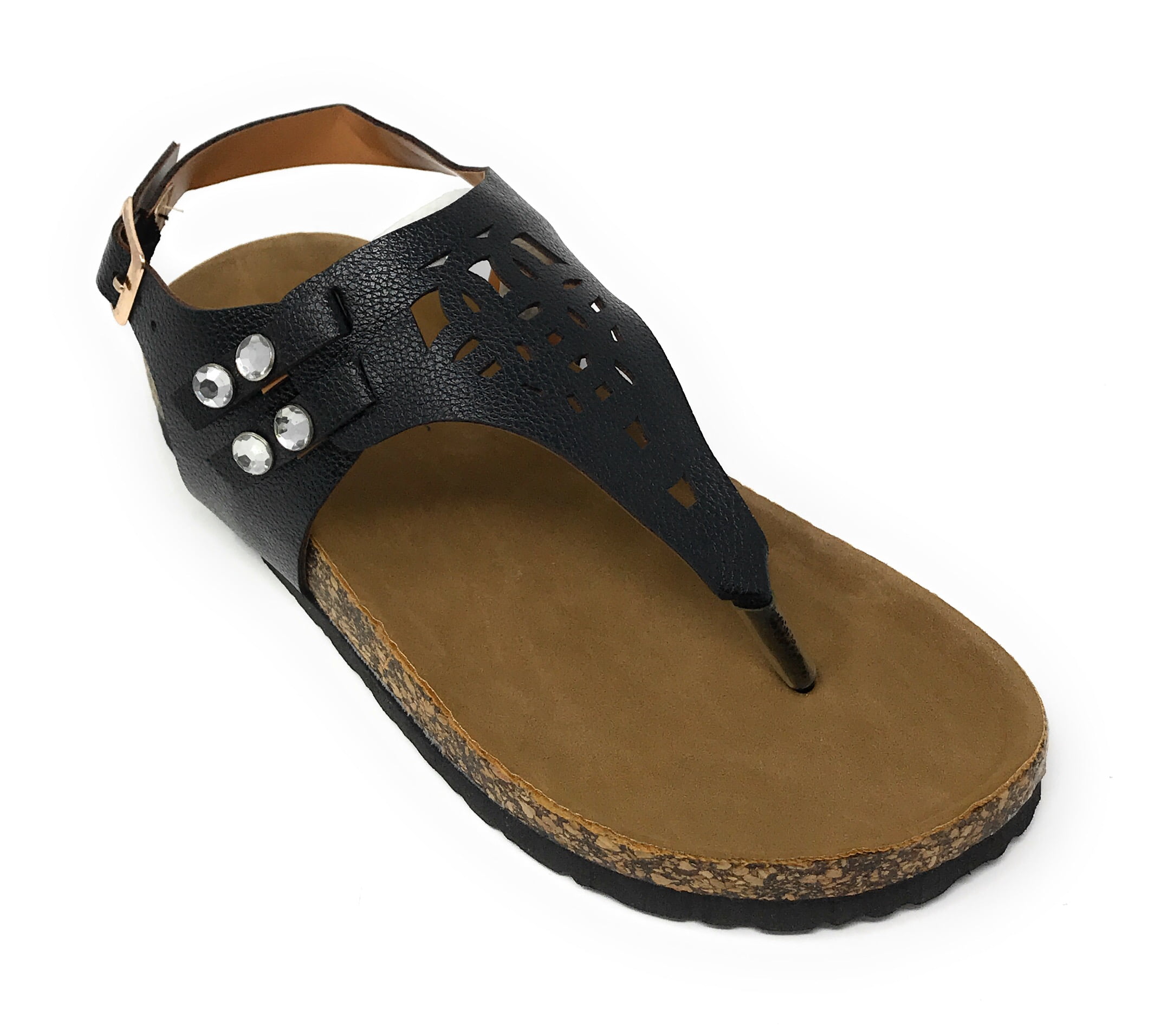 Victoria K Women's Laser Cut Out Cork Sandals