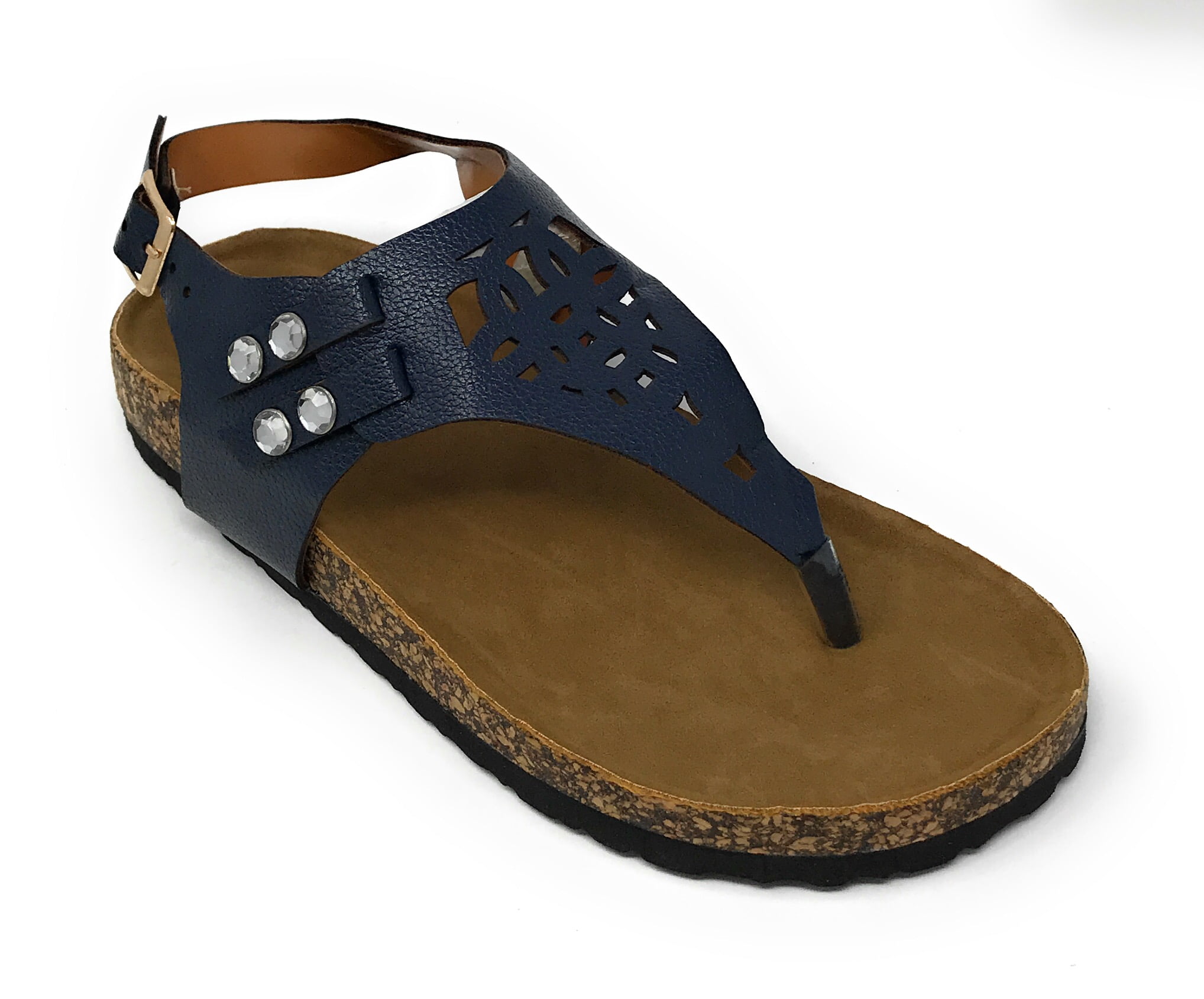 Victoria K Women's Laser Cut Out Cork Sandals